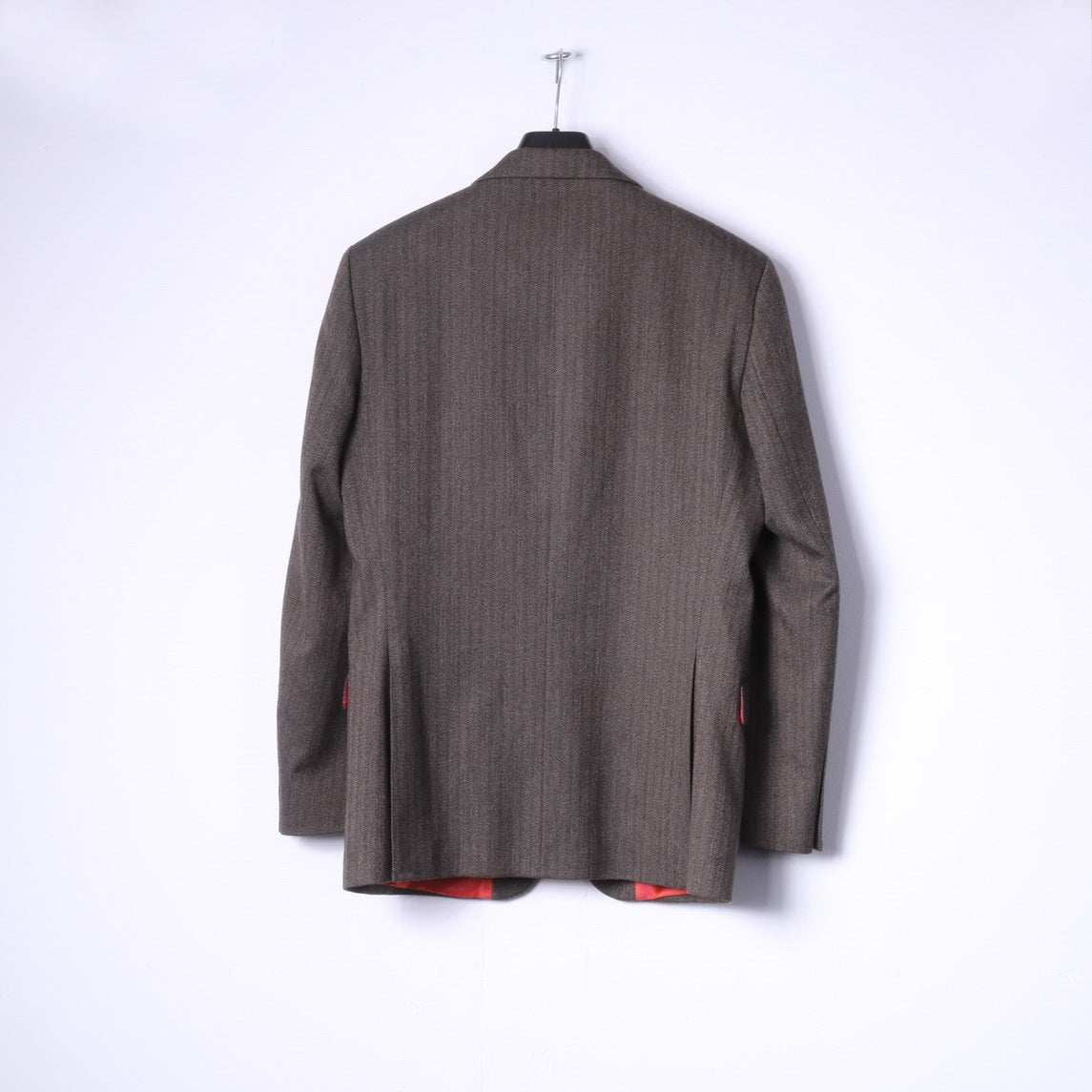 Giacca monopetto a spina di pesce marrone da uomo 38" S Regular di Ben Sherman