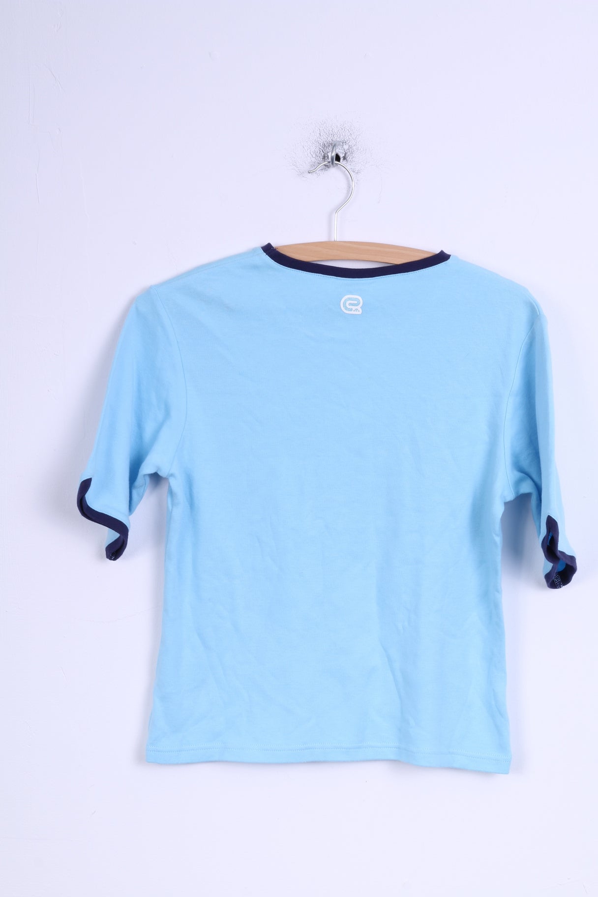 Ellesse Womens 14 M Shirt Blue Cotton Stretch Graphic Logo