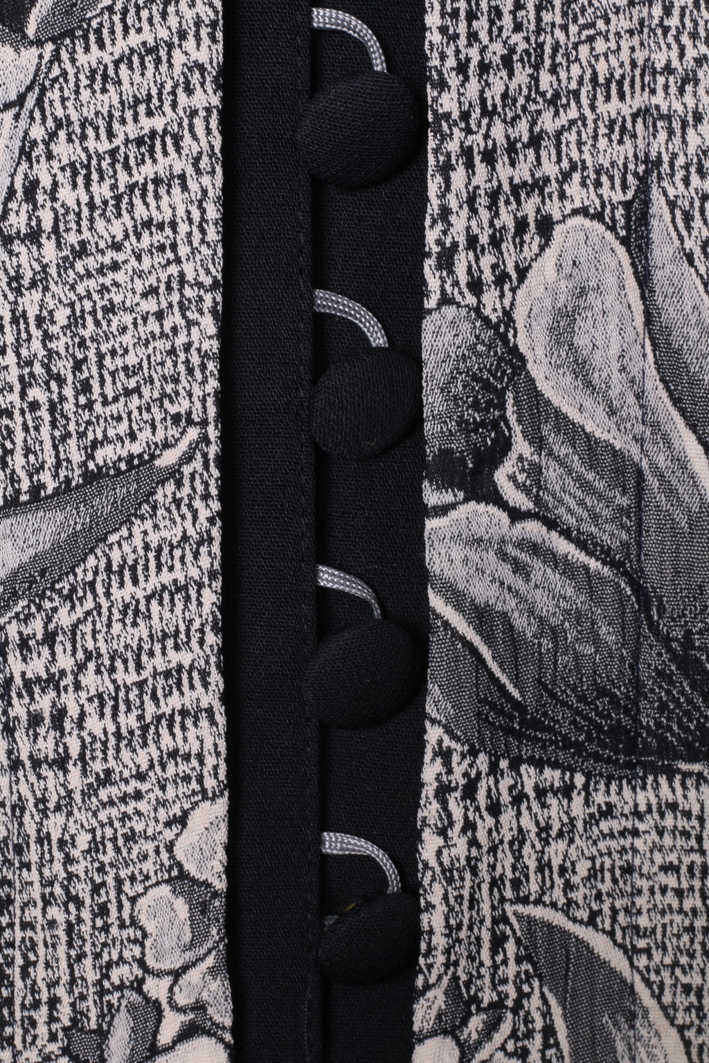 Schmeinck Germany Womens 18 44 Casual Shirt Grey Floral Print Shoulder Pads Retro