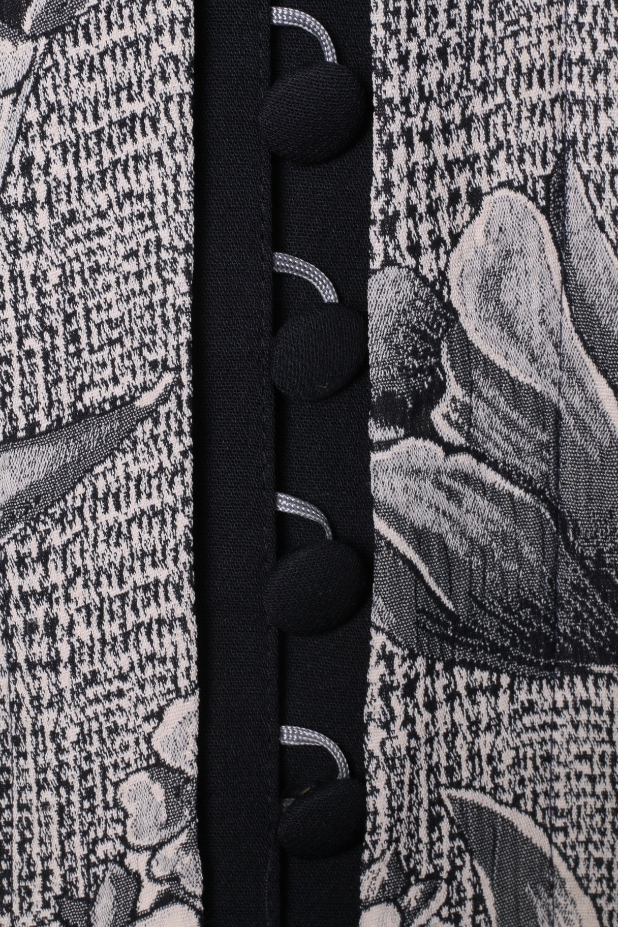 Schmeinck Germany Womens 18 44 Casual Shirt Grey Floral Print Shoulder Pads Retro