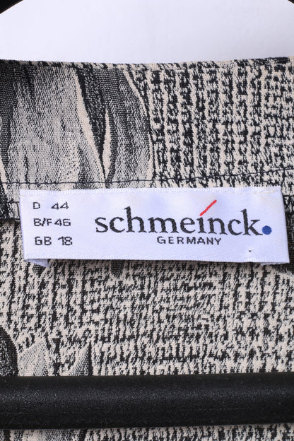 Schmeinck Allemagne Chemise décontractée pour femme 18 44 Gris Imprimé floral Épaulettes Rétro