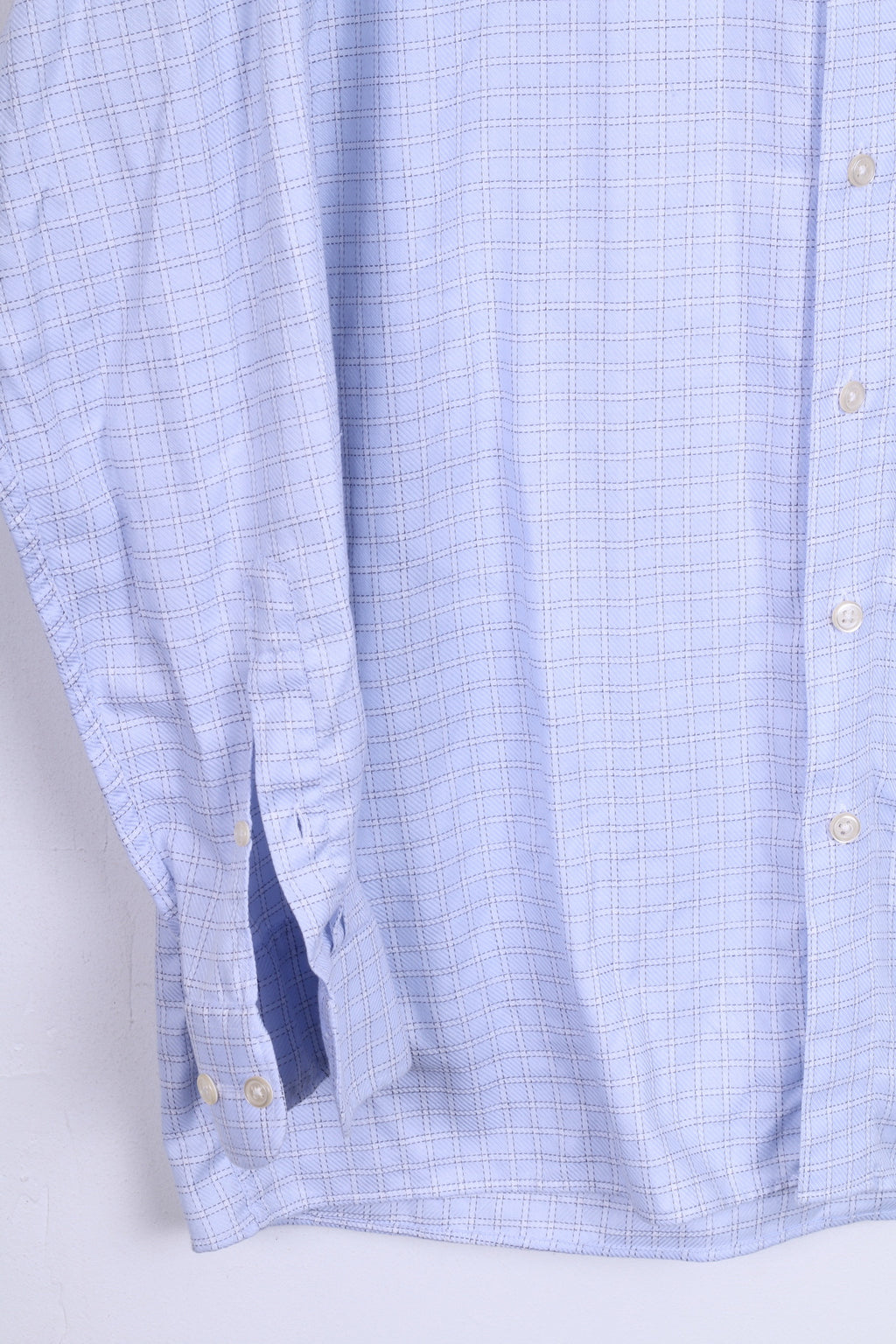 Abercrombi &amp; Fitch Chemise décontractée pour homme 38 M à carreaux bleus à manches longues