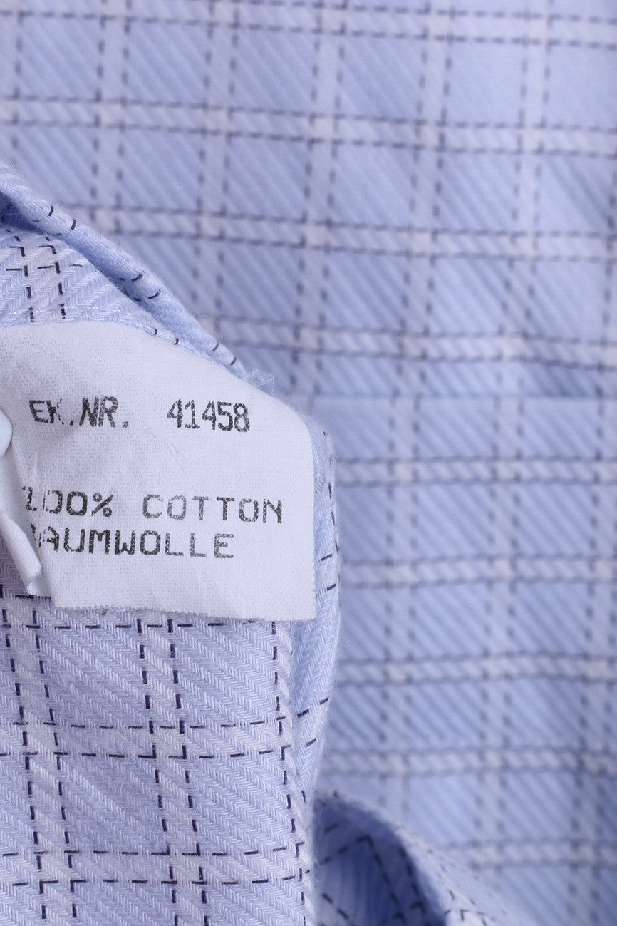 Abercrombi &amp; Fitch Chemise décontractée pour homme 38 M à carreaux bleus à manches longues