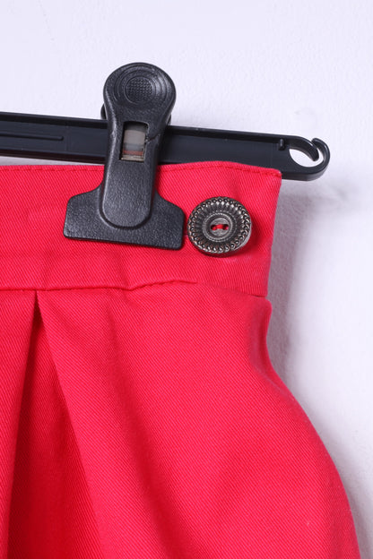 Ksenia Gospodinova Mini jupe évasée rouge unie courte élégante pour femme 