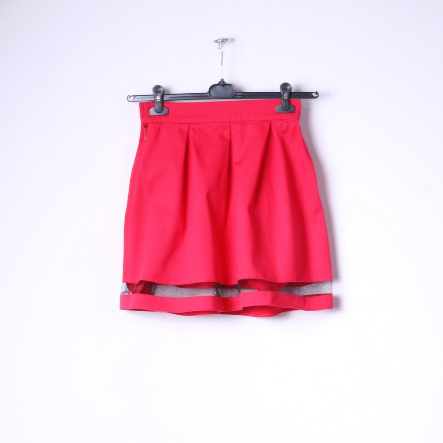 Ksenia Gospodinova Womens S Mini Skirt Red Flared Plain Short Elegant