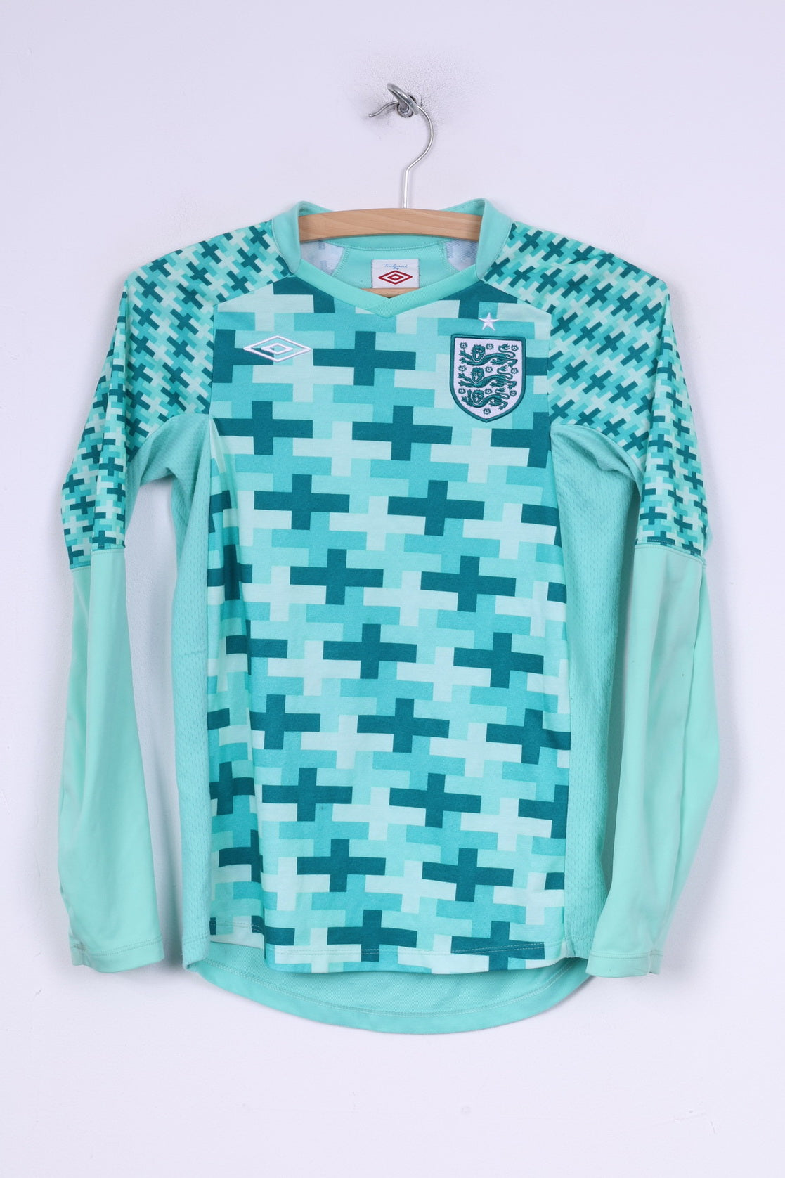Umbro England National Football Team Boys LB 152cm Shirt Long Sleeve Green Hart #1