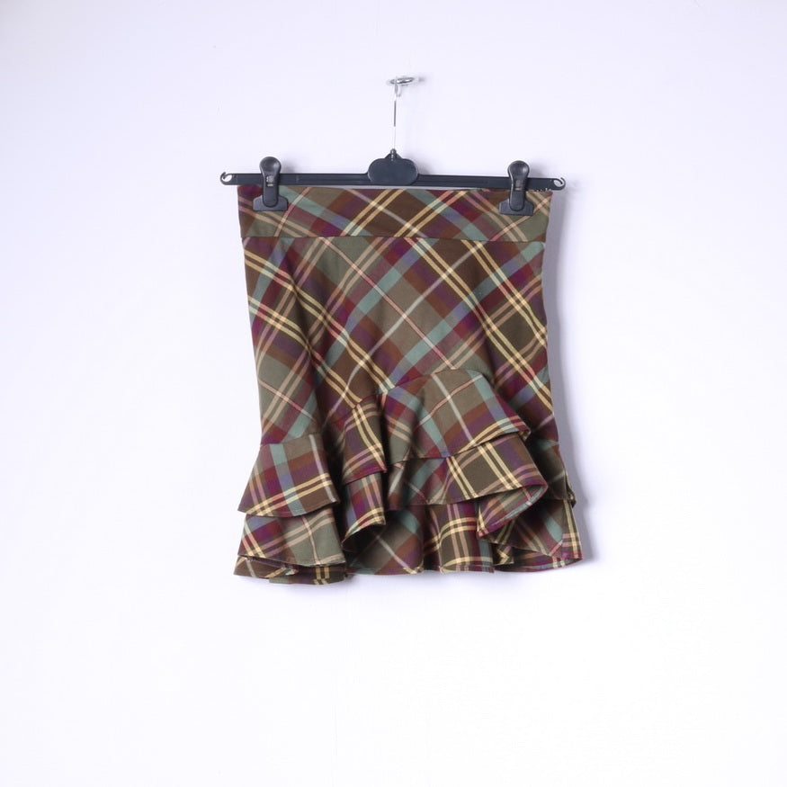 Ralph Lauren Girls 12 Age Skirt Green Check 100 Cotton Classic Tartan