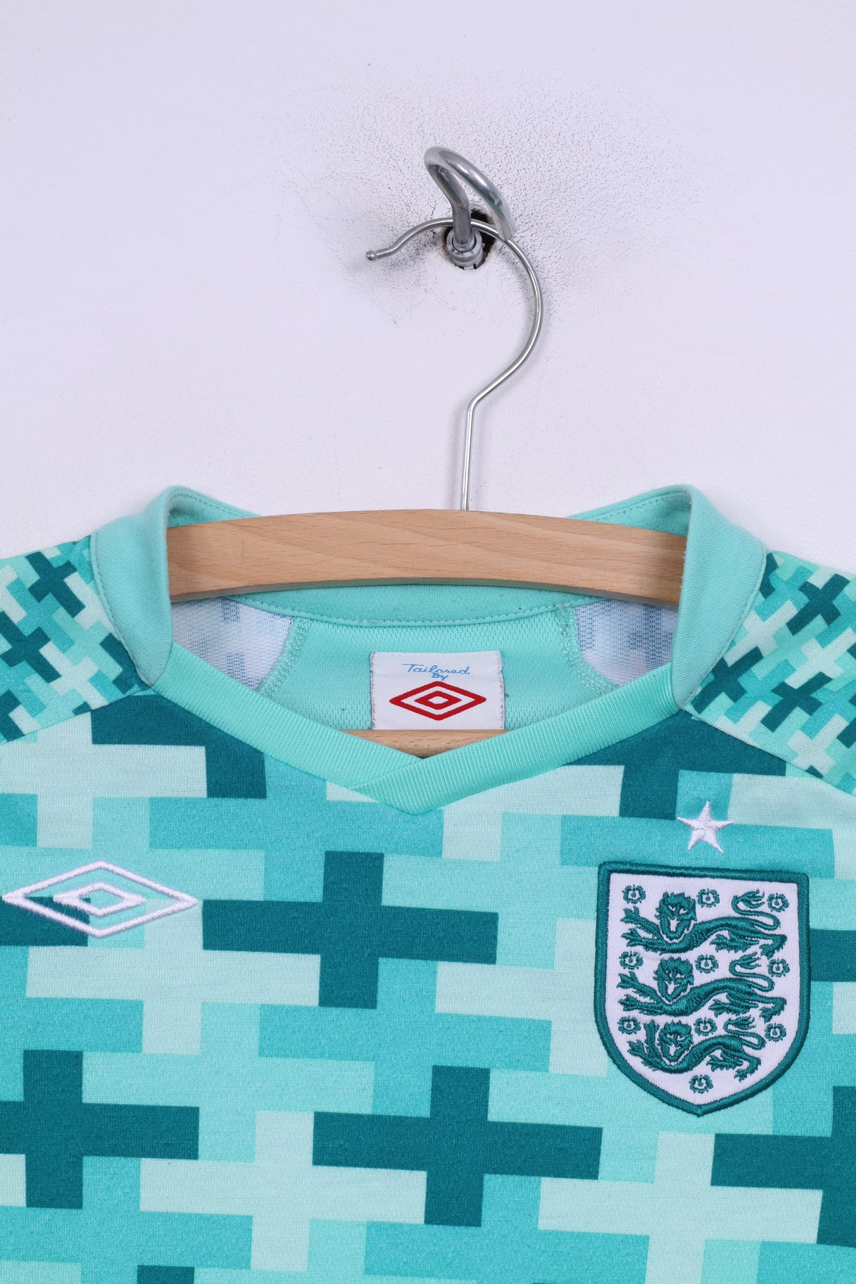 Umbro England National Football Team Boys LB 152cm Shirt Long Sleeve Green Hart #1