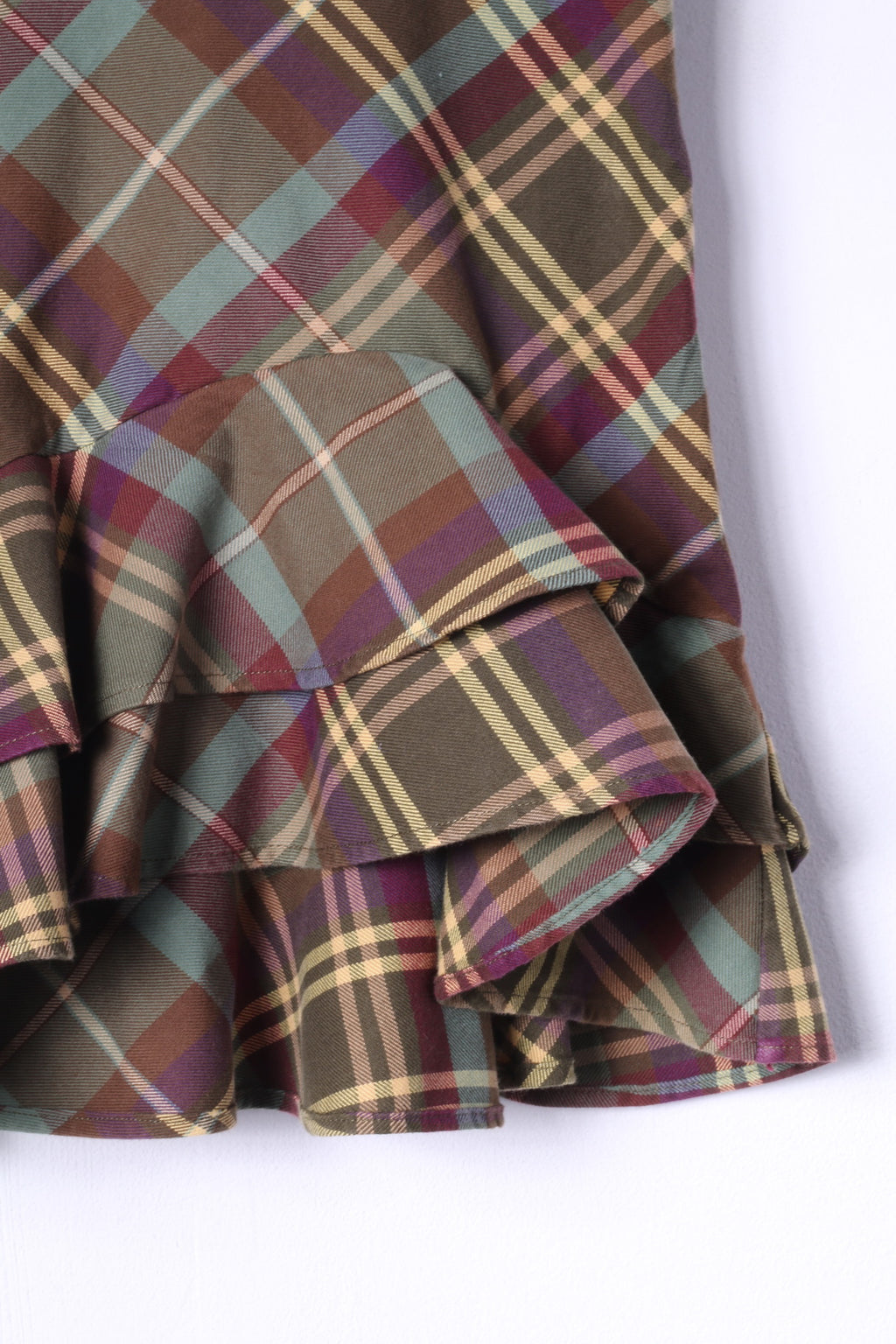 Ralph Lauren Girls 12 Age Skirt Green Check 100 Cotton Classic Tartan