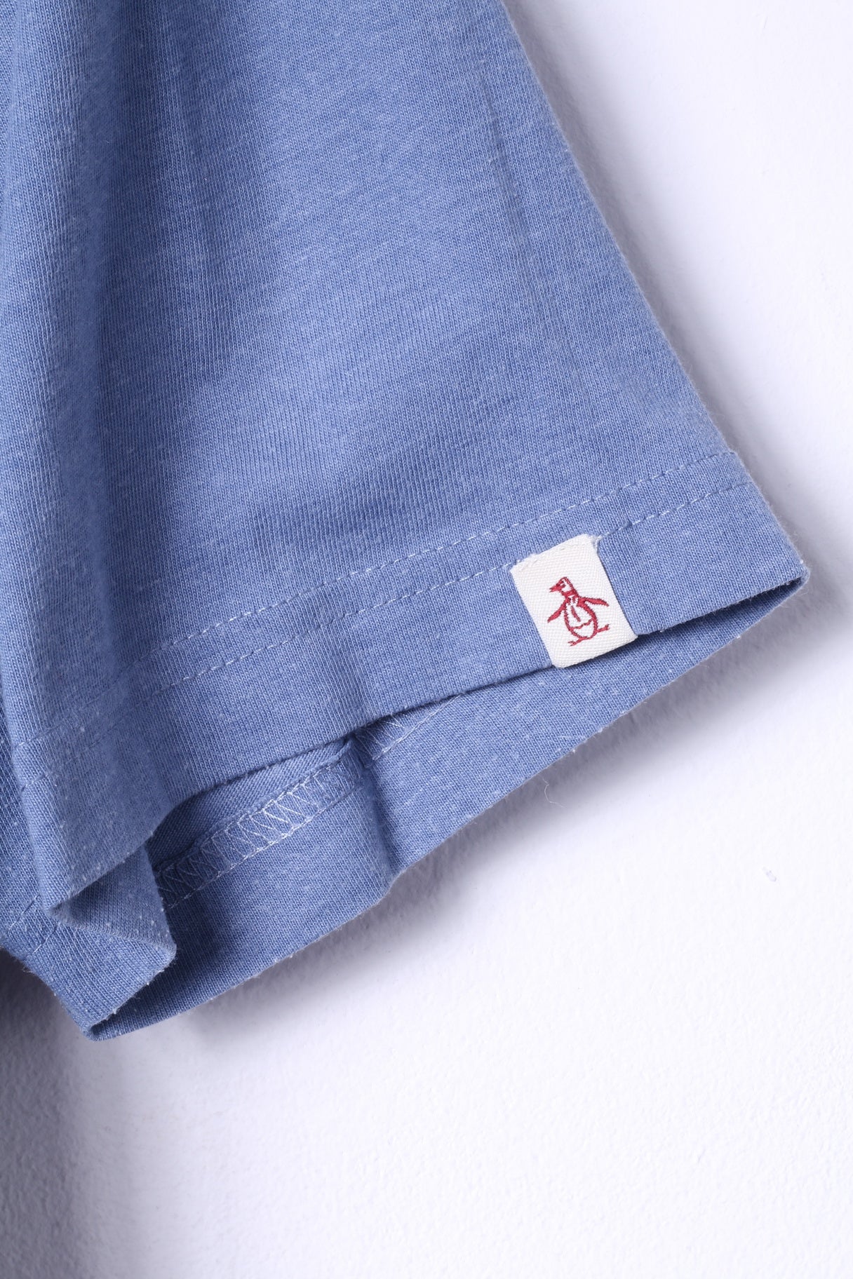 Penguin Mens M T-Shirt Blue Cotton Graphic Classic Crew Neck Top