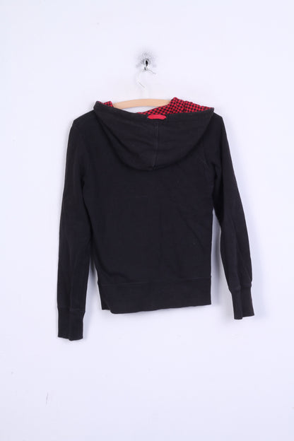 VANS Womens S Sweatshirt Jumper Hood Cotton Black