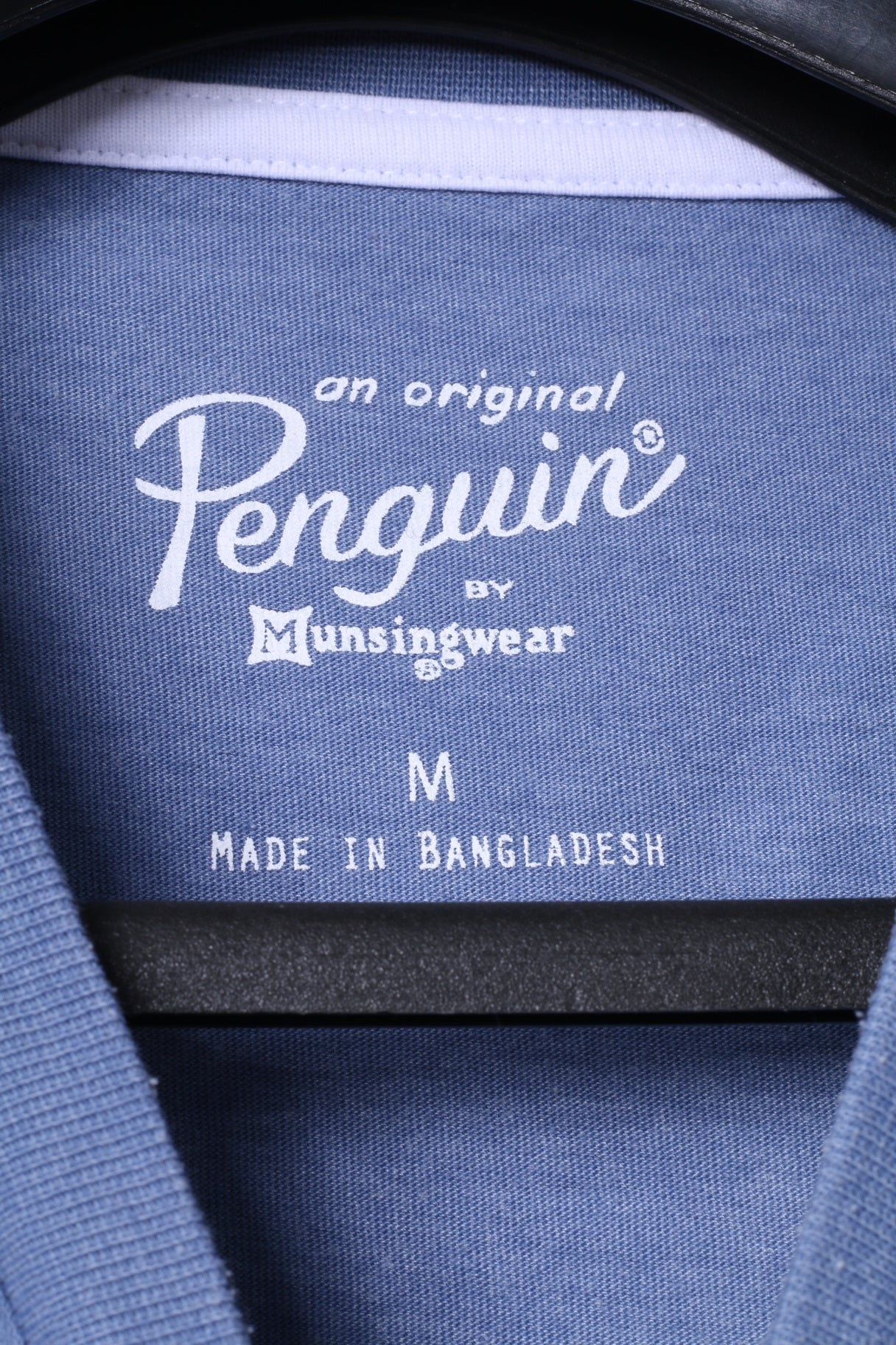 Penguin Mens M T-Shirt Blue Cotton Graphic Classic Crew Neck Top