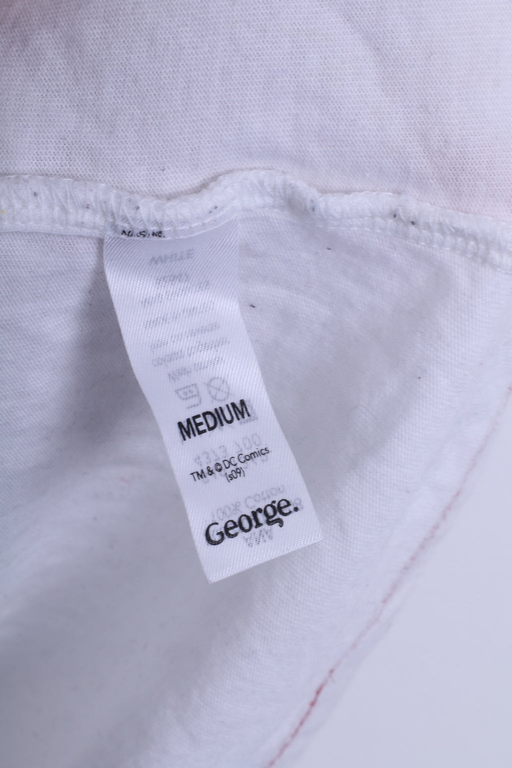 George Mens M T-Shirt White Cotton Superman  Graphic Crew Neck