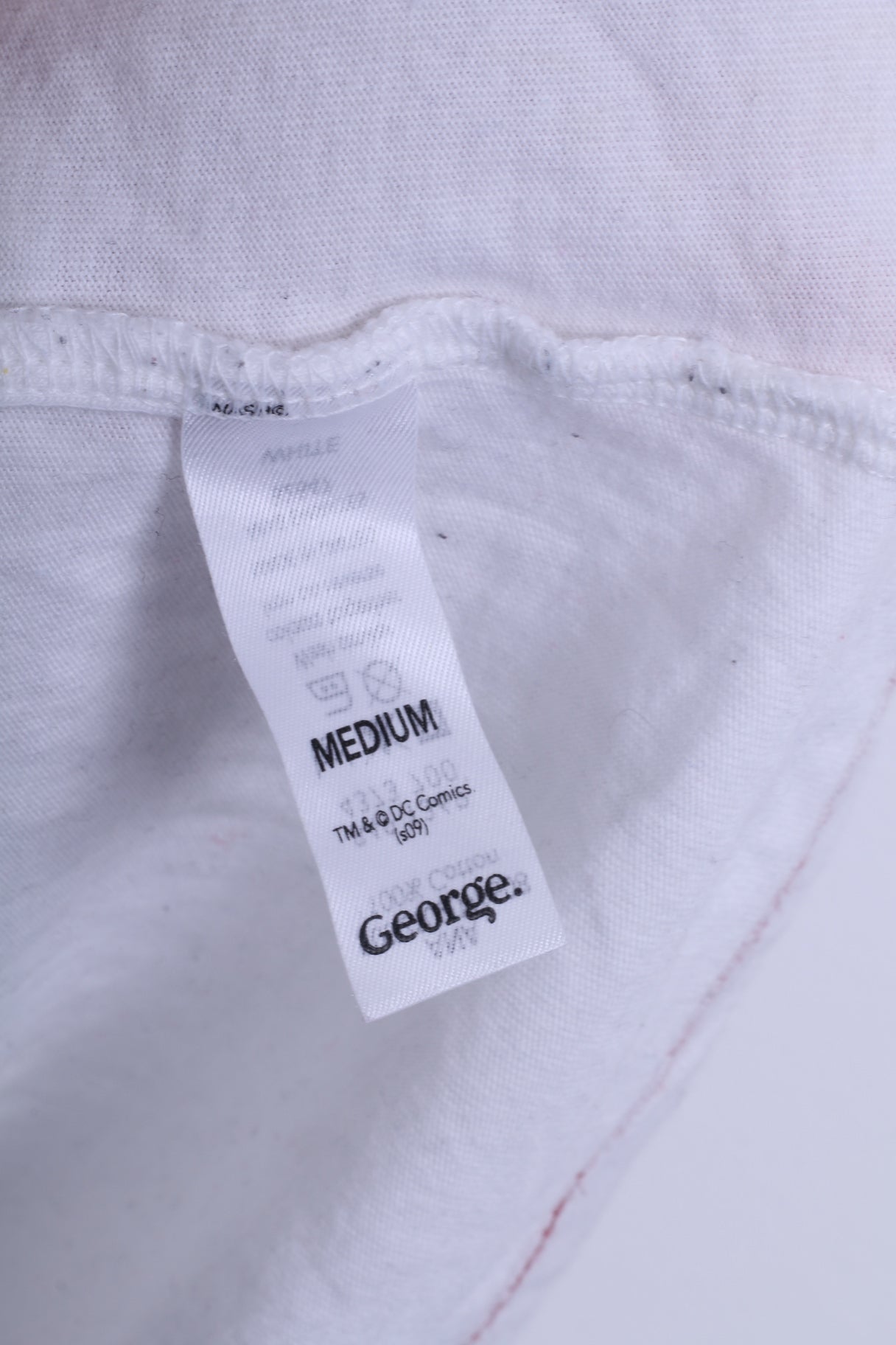 George Mens M T-Shirt White Cotton Superman  Graphic Crew Neck