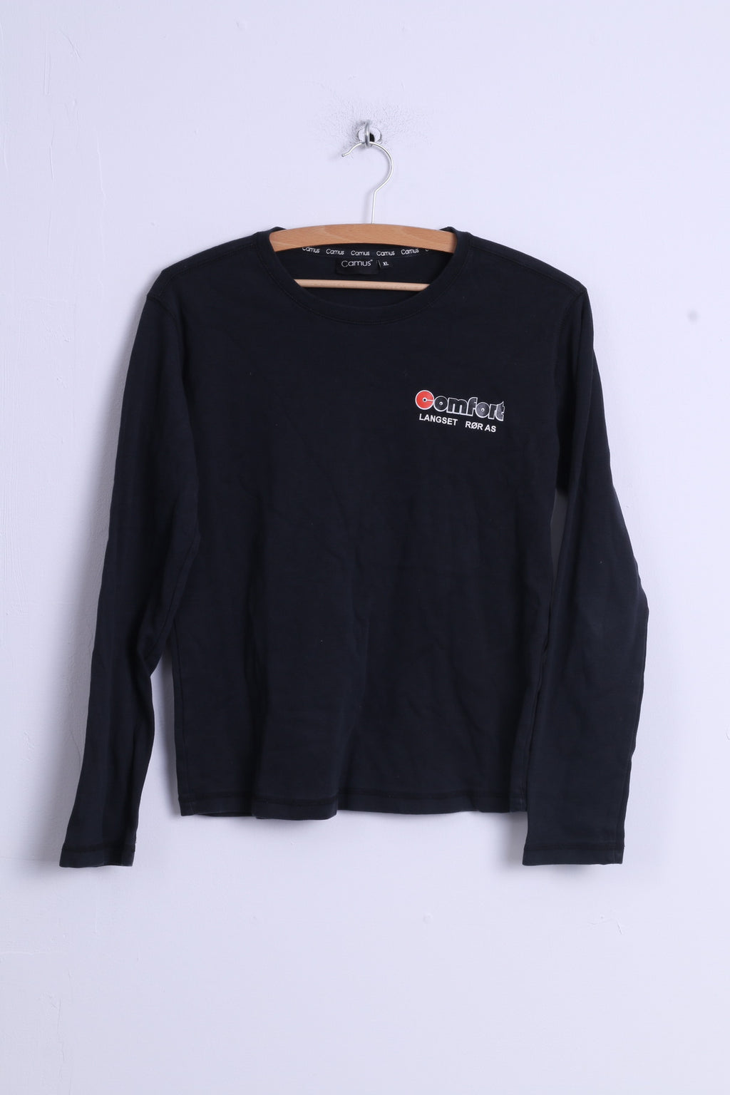 Camus Womens XL Shirt Black Cotton Long Sleeve Comfort Langset