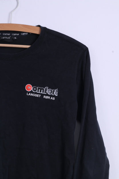 Camus Womens XL Shirt Black Cotton Long Sleeve Comfort Langset