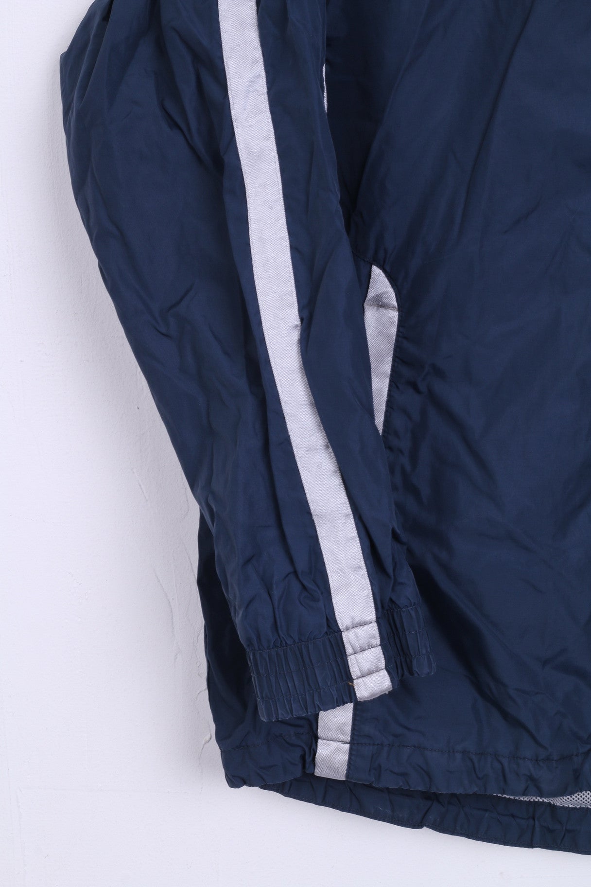 Lotto Boys L Track Top Jacket Navy Hood Sport Nylon Waterproof - RetrospectClothes