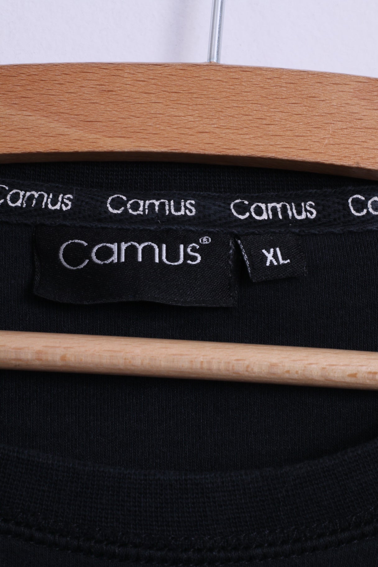 Camicia Camus da donna XL in cotone nero a maniche lunghe Comfort Langset