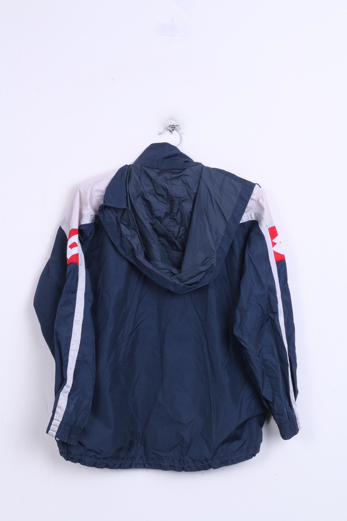 Lotto Boys L Track Top Jacket Navy Hood Sport Nylon Waterproof - RetrospectClothes