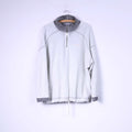 Reebok Mens L Sweatshirt Top Grey Zip Neck Sportswear Cotton