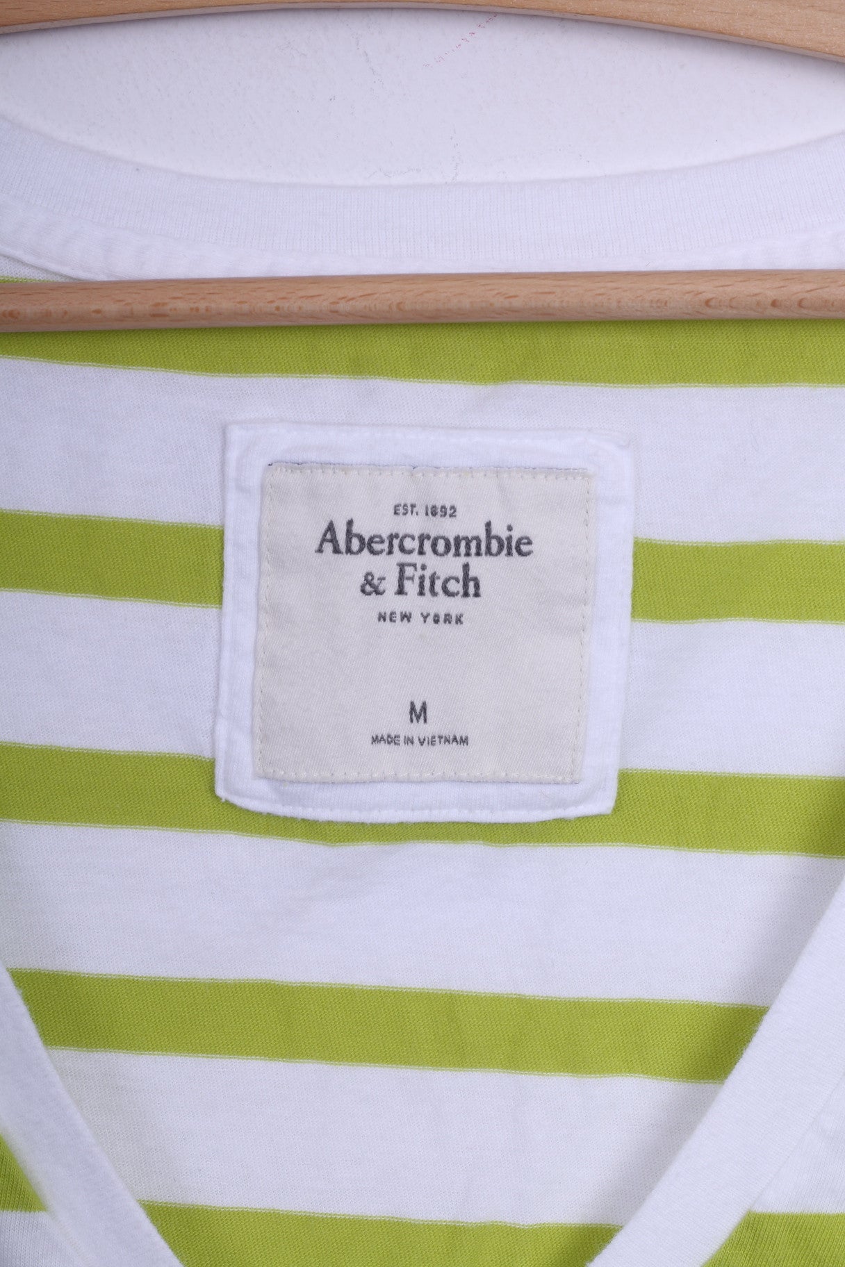 Abercrombie & Fitch Womens M Shirt Striped White V Neck Cotton