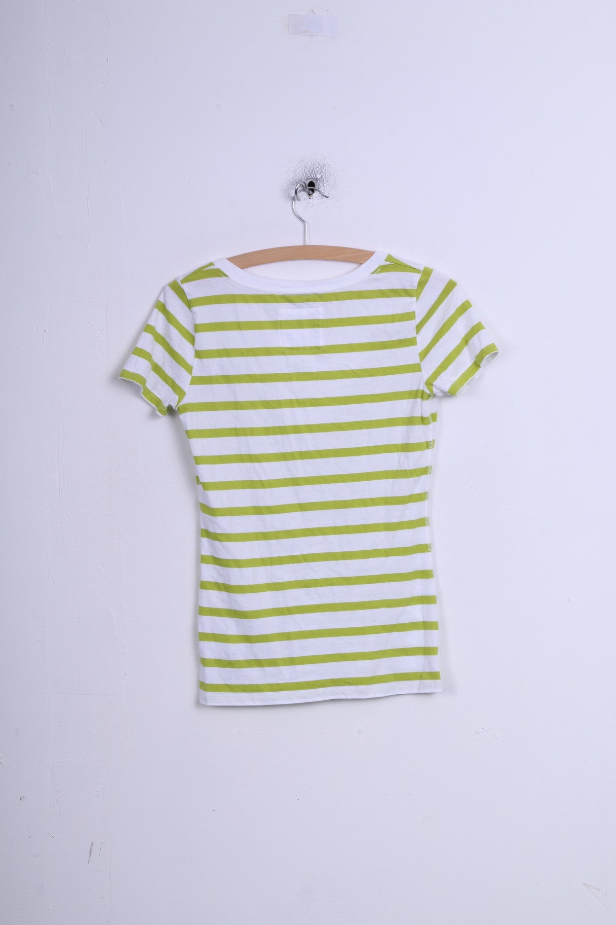 Abercrombie & Fitch Womens M Shirt Striped White V Neck Cotton
