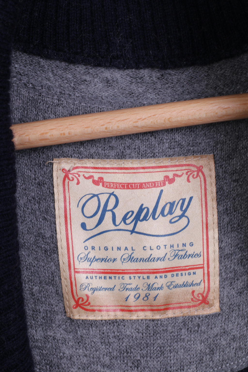 Replay Femme M Pull Rayé Bleu Gris Boutonné Cardigan