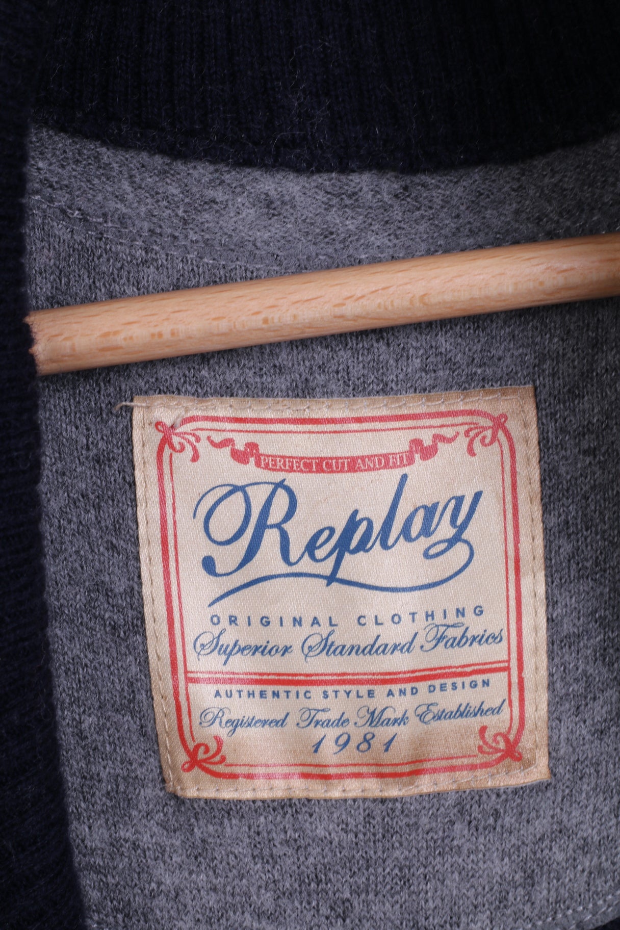 Replay Femme M Pull Rayé Bleu Gris Boutonné Cardigan