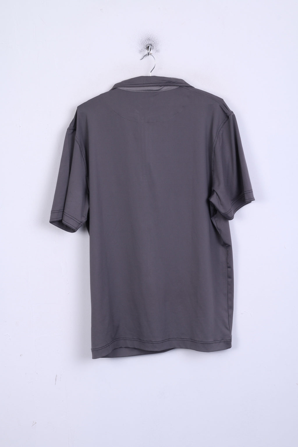 MASCOT Mens XL Polo Shirt Grey Zip Neck Short Sleeve