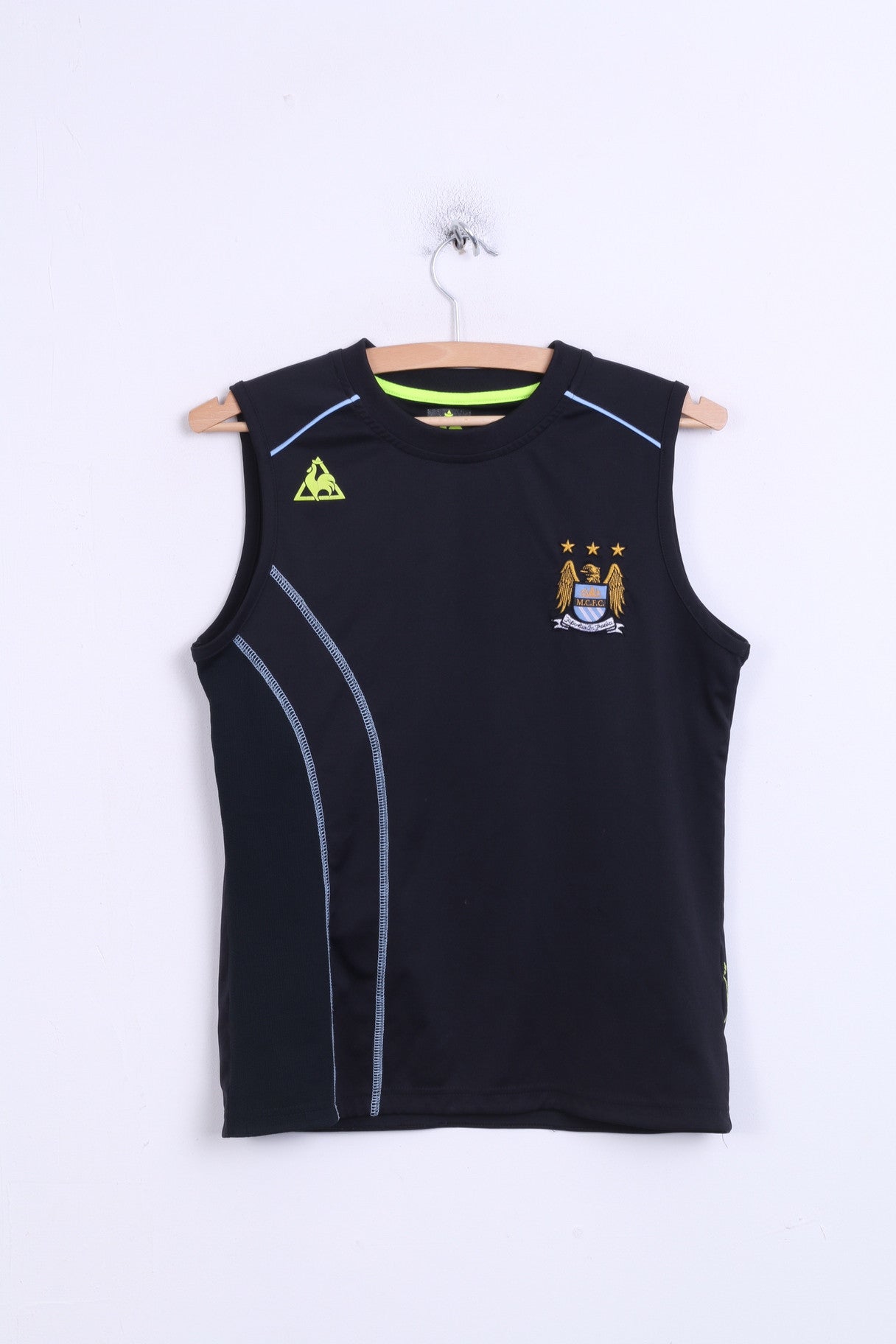 Le Coq Sportif M.C.F.C Boys 30/32 Shirt Sleeveless Black Sport - RetrospectClothes