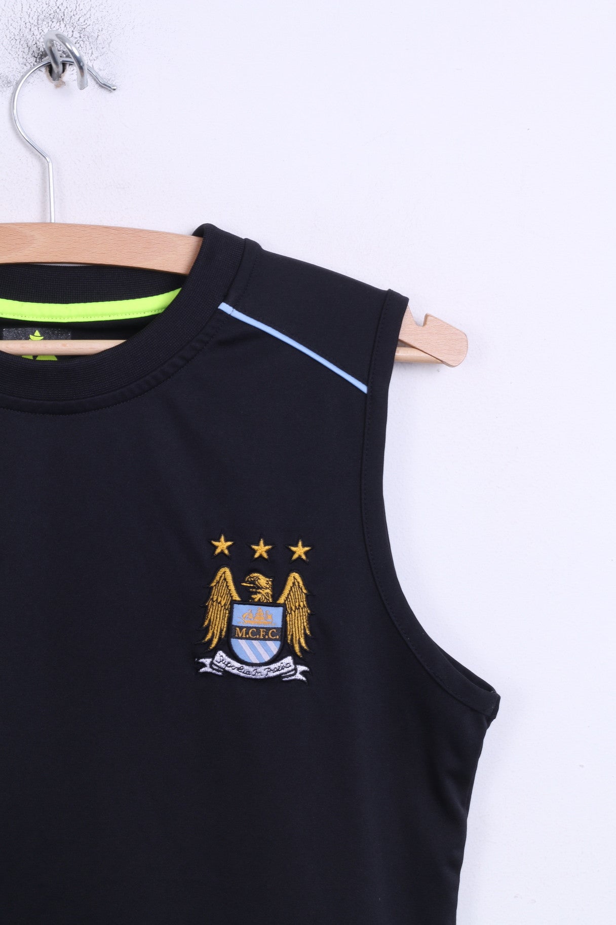 Le Coq Sportif M.C.F.C Boys 30/32 Shirt Sleeveless Black Sport - RetrospectClothes
