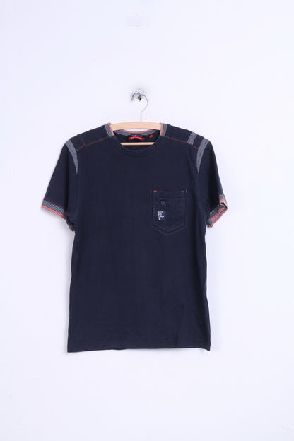 Duck and Cover Mens M Shirt Navy Cotton Crew Neck Ready for Antyhing