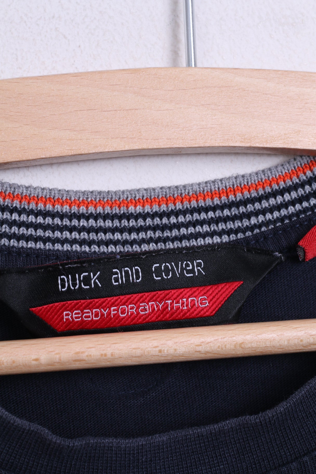 Duck and Cover Camicia da uomo M Girocollo in cotone blu scuro Pronta per qualsiasi cosa