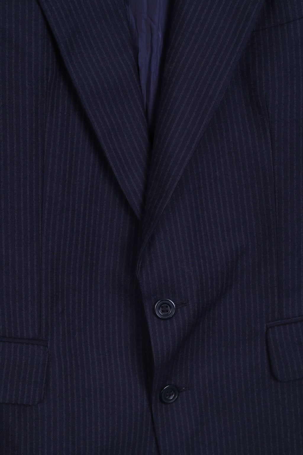 Devereaux Mens 44 XL Blazer Jacket Navy Striped Single Breasted Wool