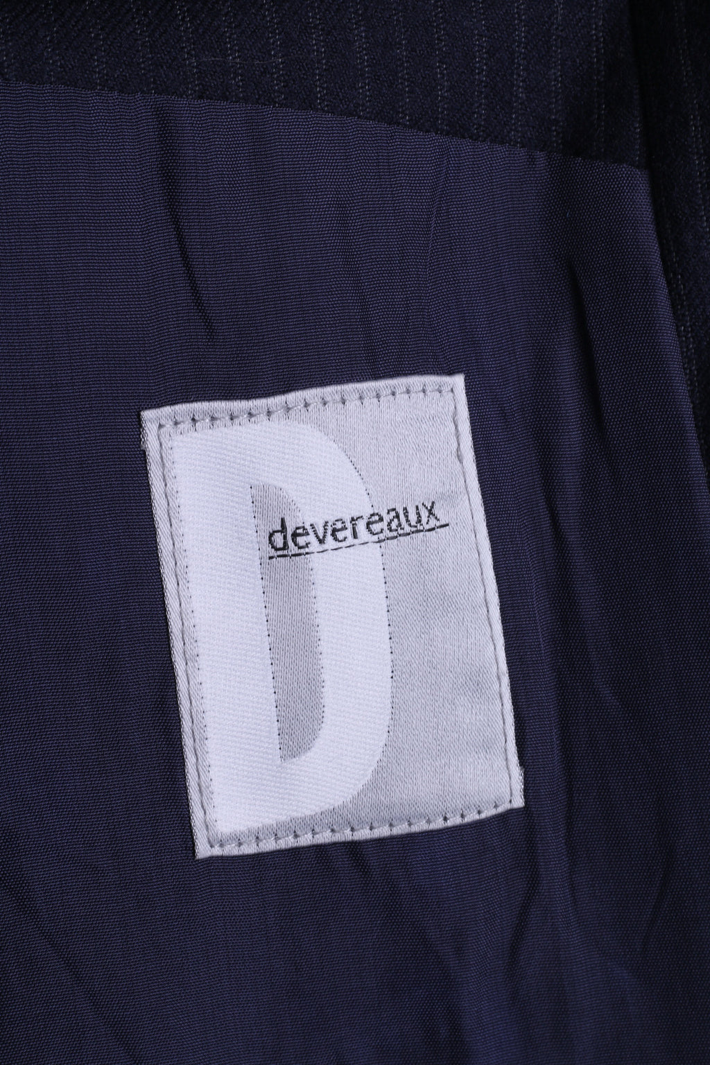 Devereaux Mens 44 XL Blazer Jacket Navy Striped Single Breasted Wool
