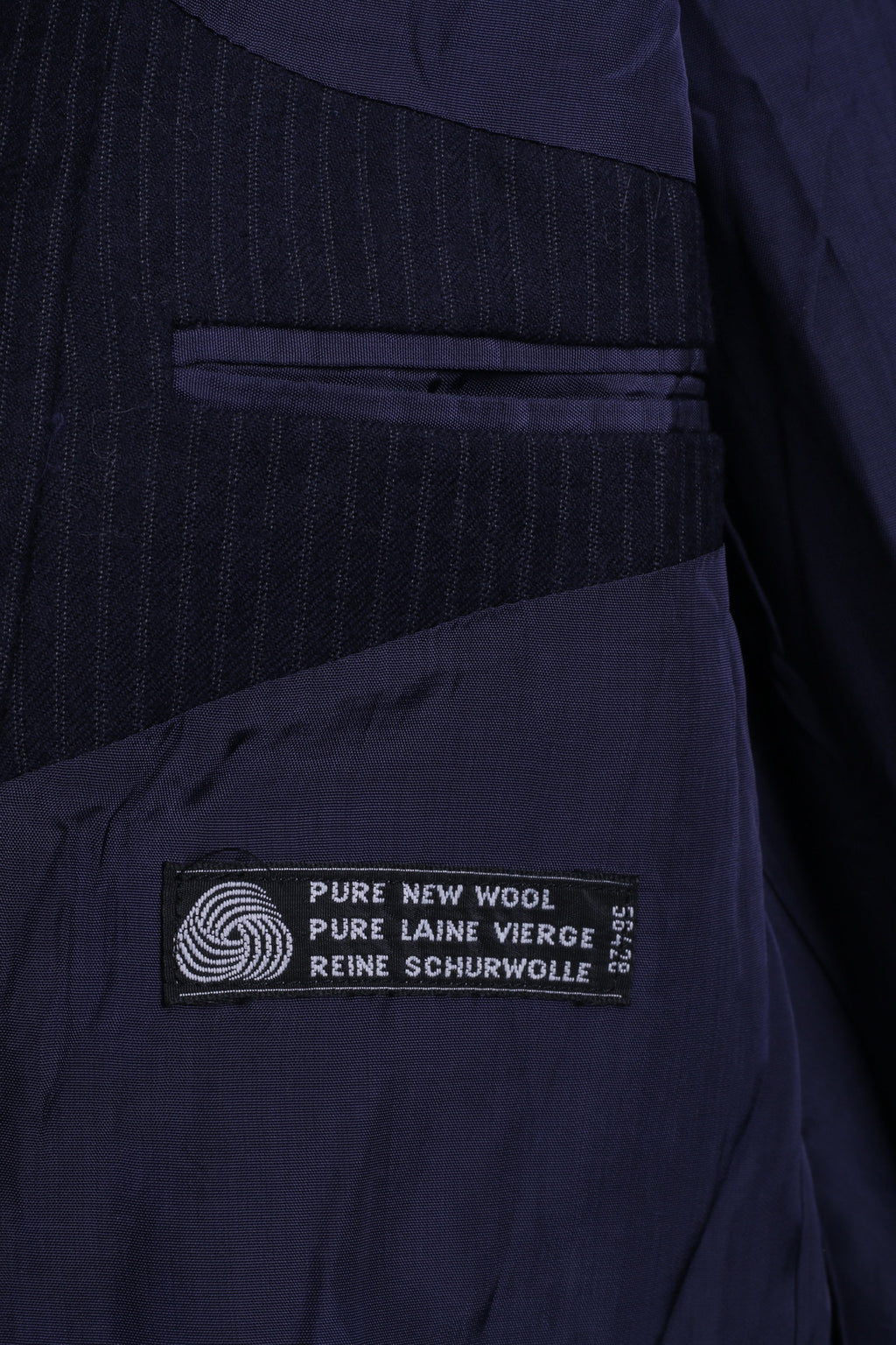 Devereaux Mens 44 XL Blazer Jacket Navy Striped Single Breasted Wool