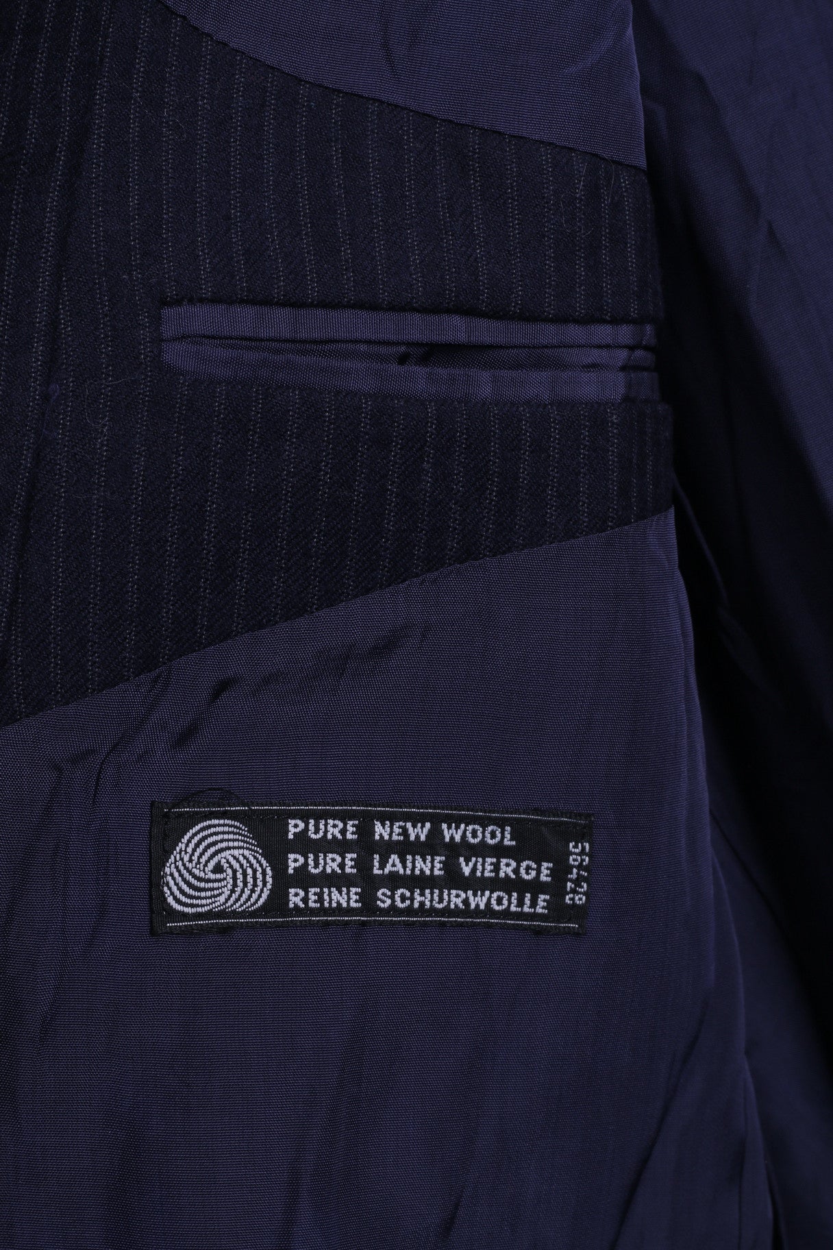 Devereaux Mens 44 XL Blazer Jacket Navy Striped Single Breasted Wool