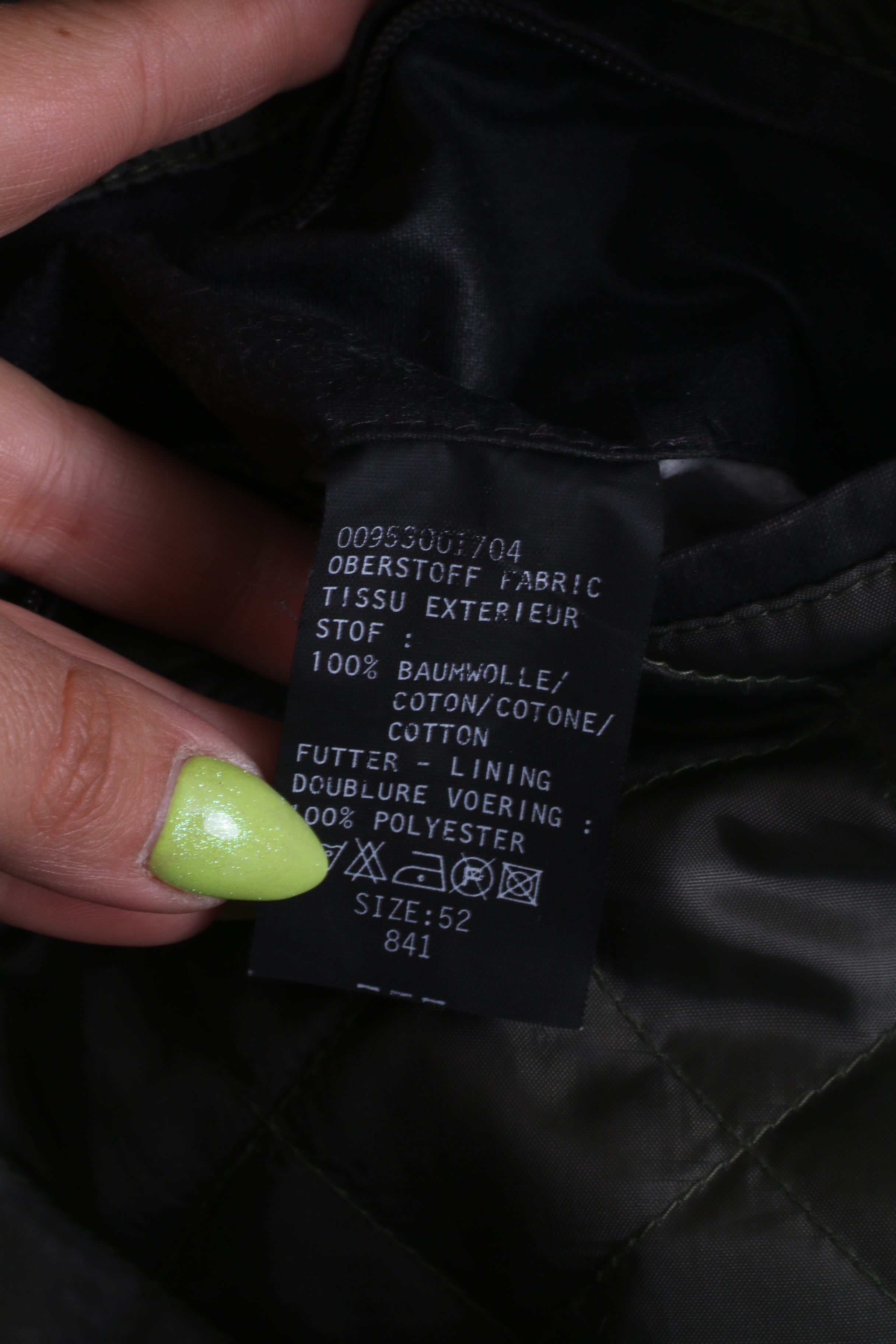 Giacca da uomo Ideroma 52 XL in cotone cerato nero con cerniera intera manica raglan