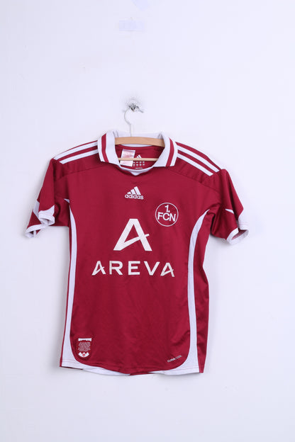 Adidas Nürnberg Boys 13-14Y Polo Shirt Maroon Football Club - RetrospectClothes