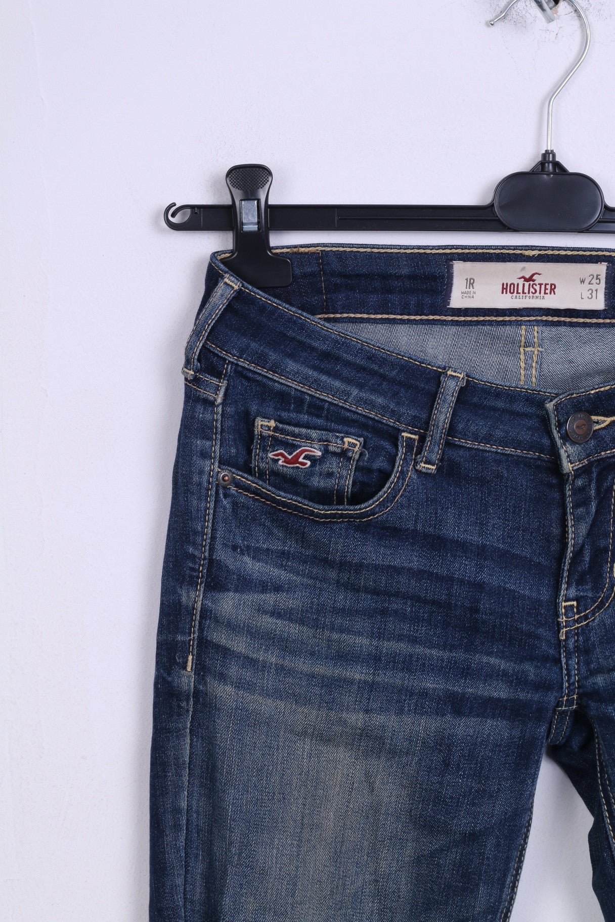 Hollister California Womens W25 L 31 Trousers Denim Jeans Cotton Navy