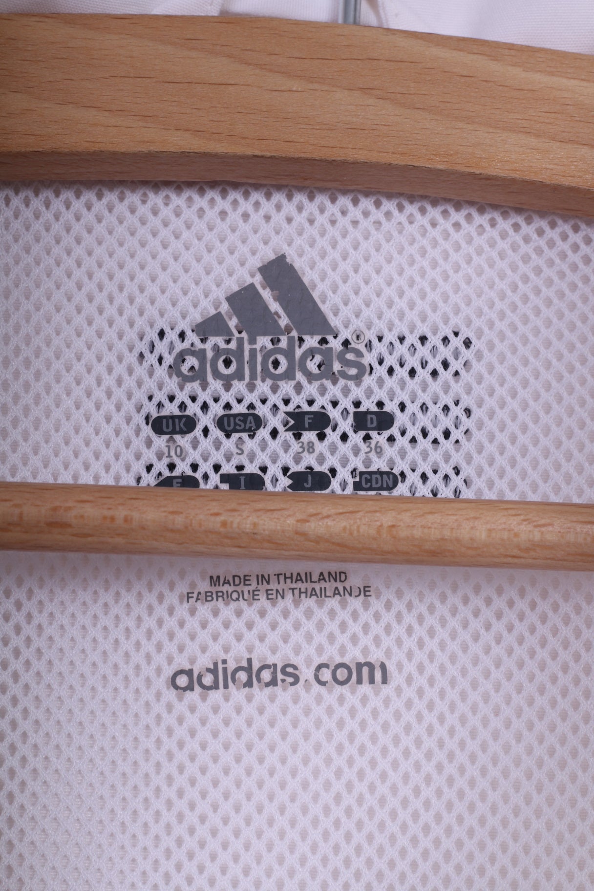 Adidas Hervis Sports Tc-Sautens Womens 10 S Lightweight Jacket White Full Zipper Sportswear