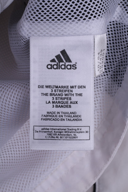 Adidas Hervis Sports Tc-Sautens Womens 10 S Lightweight Jacket White Full Zipper Sportswear