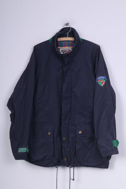 Giovanni Fashion Mens L Jacket Lightweight Cotton Navy Full Zipper Pocket Vintage