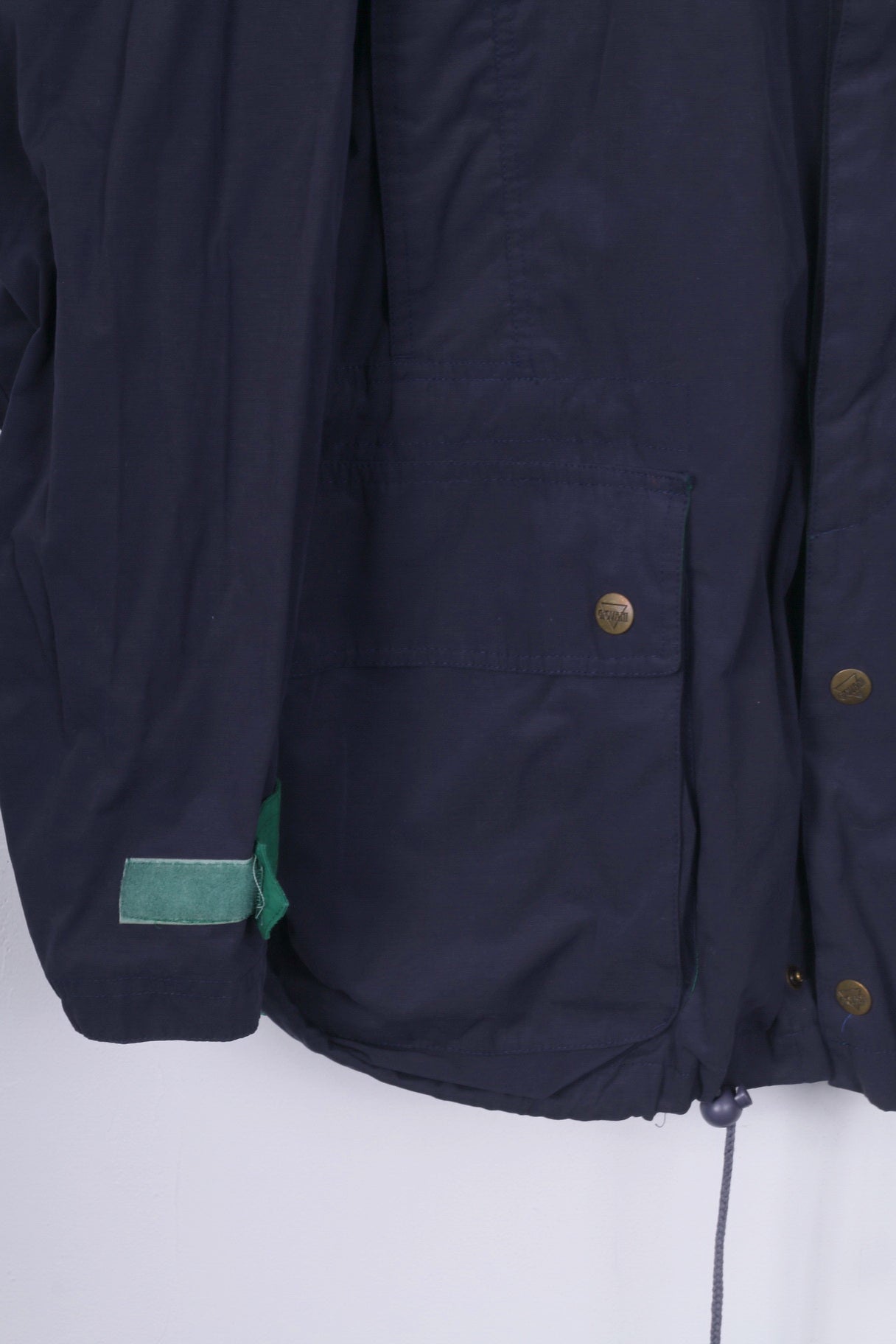 Giovanni Fashion Giacca da uomo L in cotone leggero blu scuro con tasca completa con cerniera vintage 