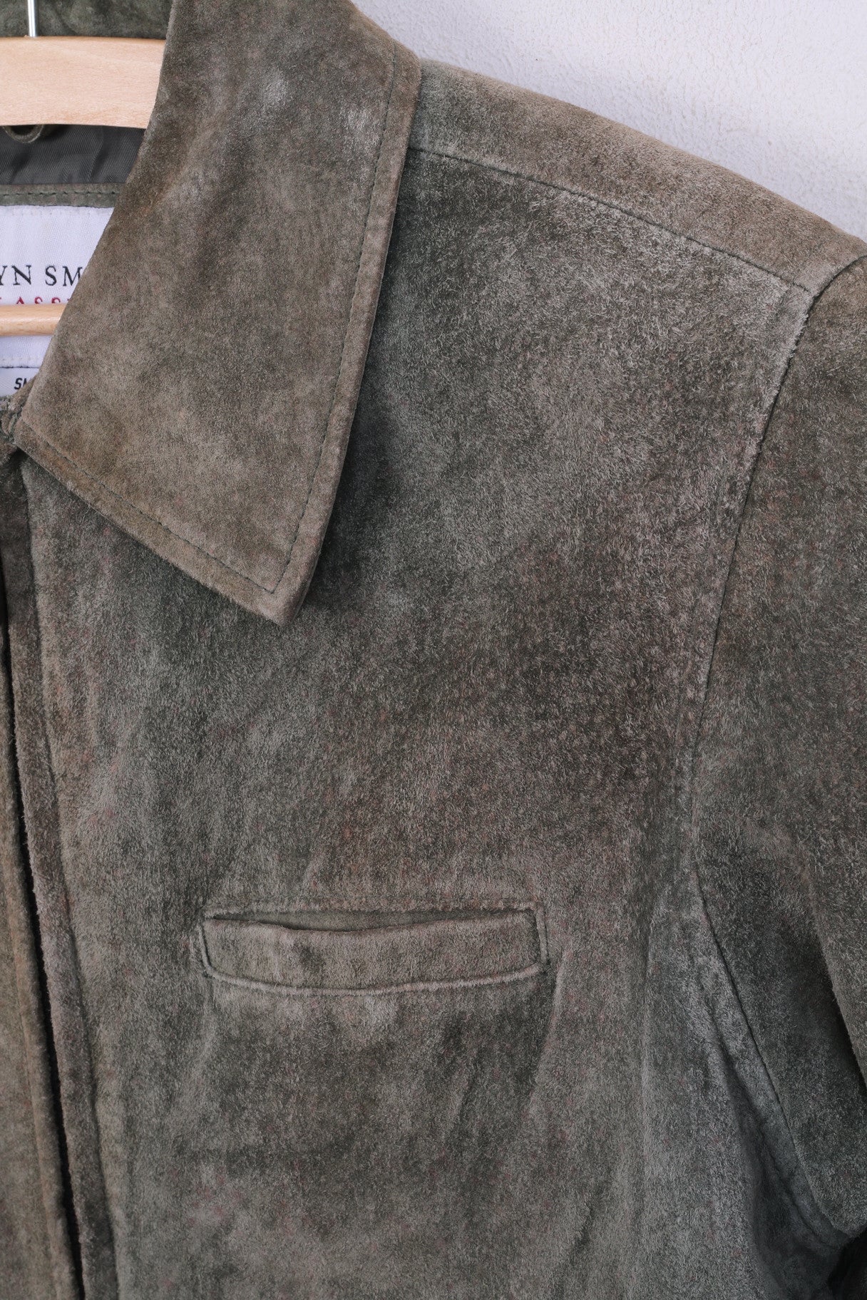 JACLYN SMITH Classic Womens S Jacket Leather Khaki Full Zip