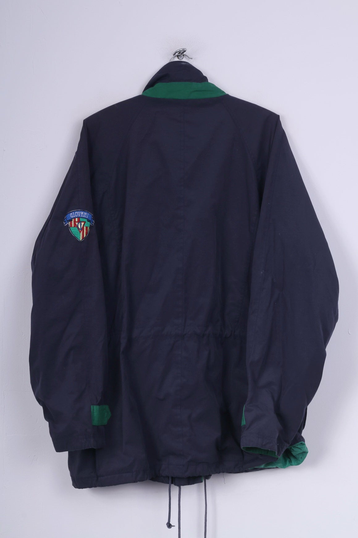 Giovanni Fashion Giacca da uomo L in cotone leggero blu scuro con tasca completa con cerniera vintage 