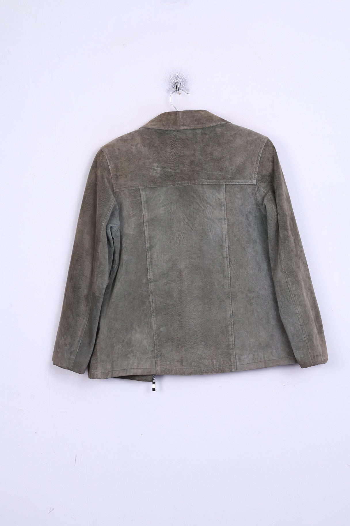 JACLYN SMITH Classic Womens S Jacket Leather Khaki Full Zip