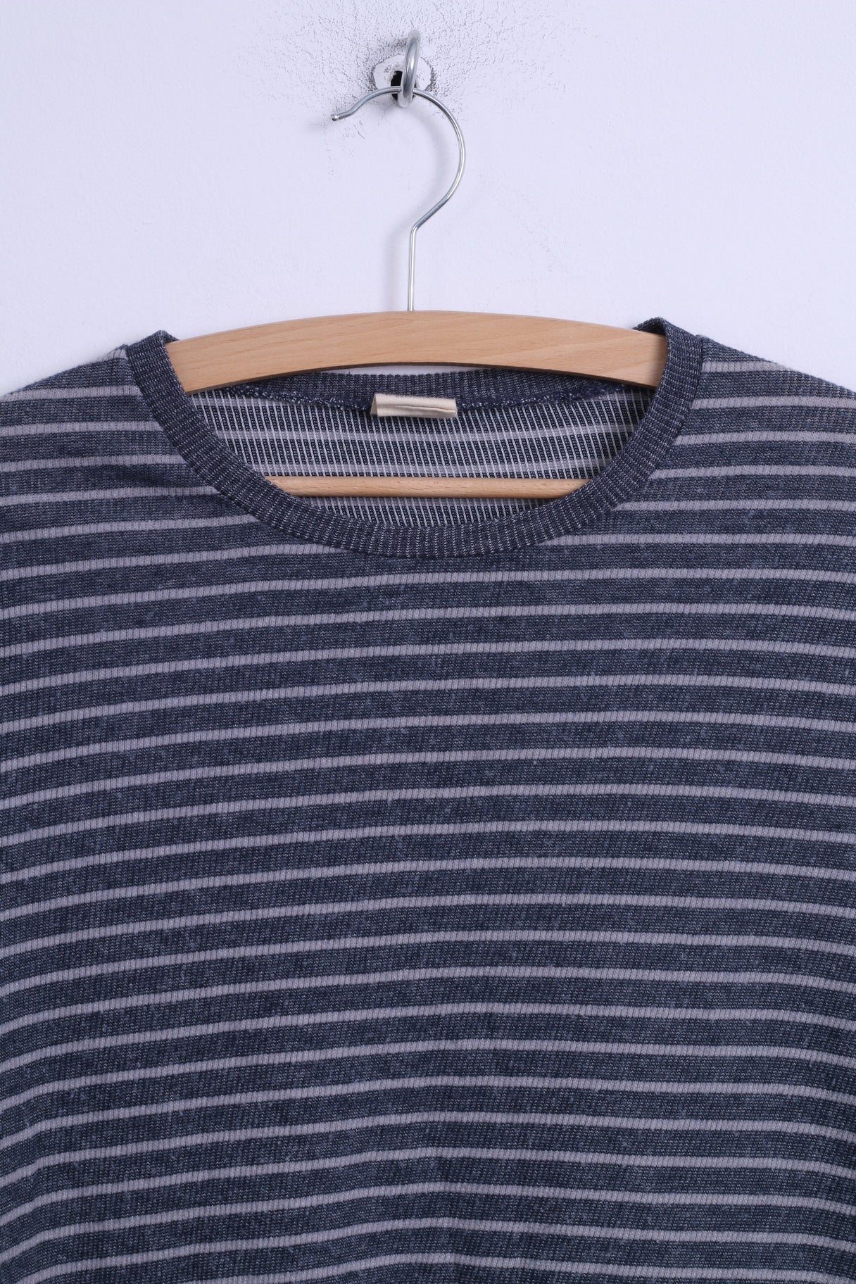 Camicia Hollister California M da donna, top elasticizzato a maniche lunghe in cotone a righe grigie