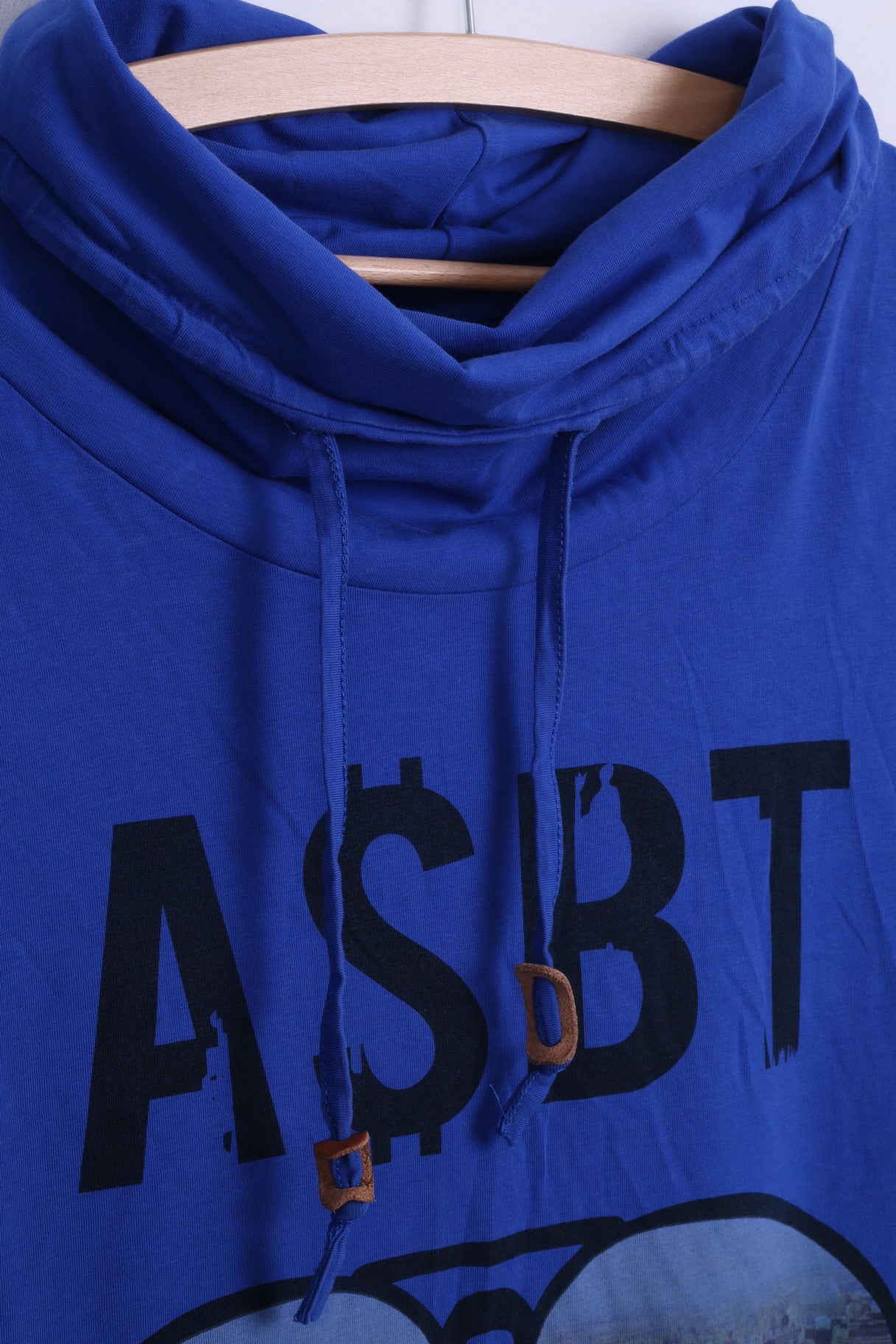 Arya Boy Chemise XL à col roulé pour homme en coton bleu marine à manches courtes