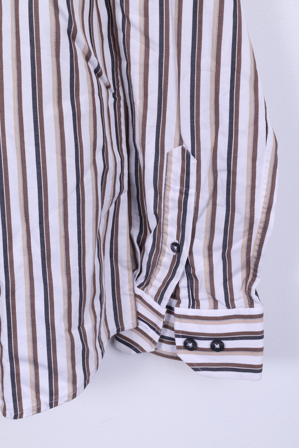 Camicia casual da uomo s.Oliver M 39 Manica lunga in cotone a righe marrone